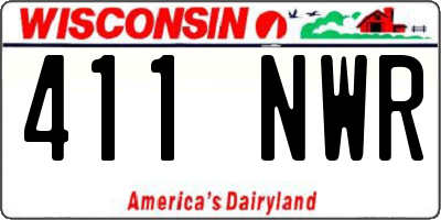 WI license plate 411NWR