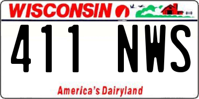 WI license plate 411NWS