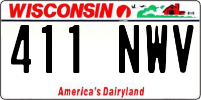 WI license plate 411NWV