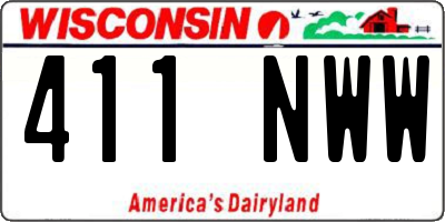 WI license plate 411NWW