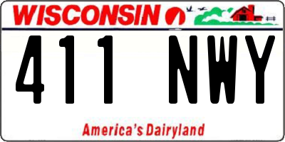 WI license plate 411NWY