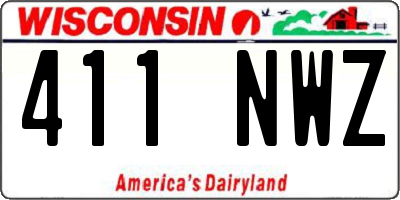 WI license plate 411NWZ
