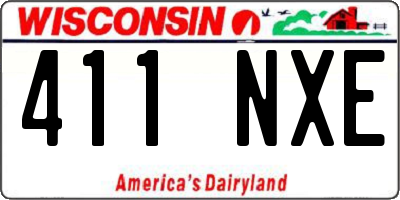 WI license plate 411NXE