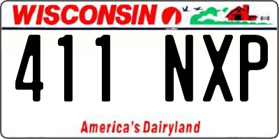 WI license plate 411NXP