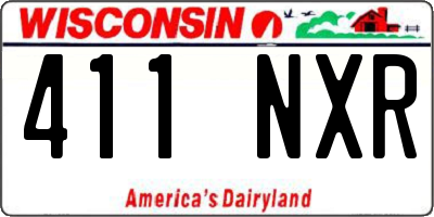 WI license plate 411NXR