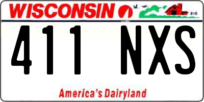 WI license plate 411NXS