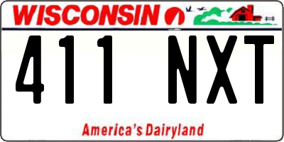 WI license plate 411NXT