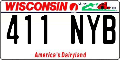 WI license plate 411NYB
