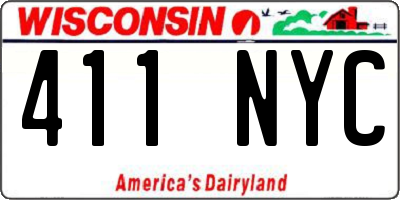 WI license plate 411NYC