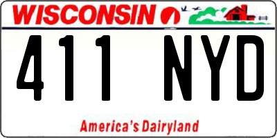 WI license plate 411NYD