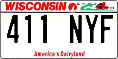 WI license plate 411NYF