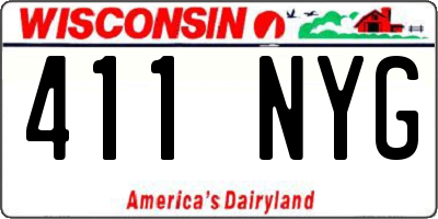 WI license plate 411NYG