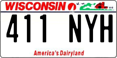 WI license plate 411NYH
