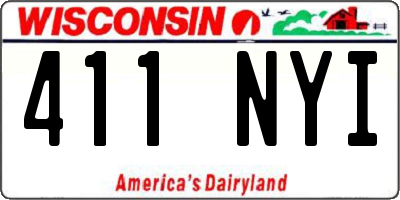 WI license plate 411NYI