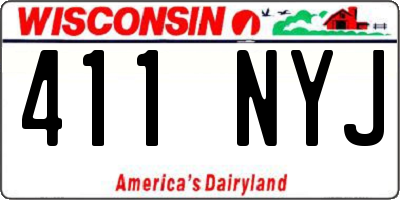 WI license plate 411NYJ