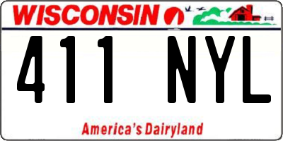 WI license plate 411NYL