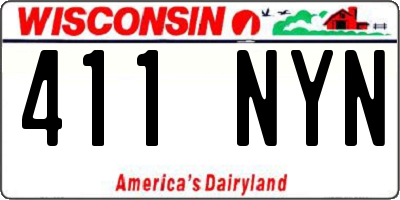 WI license plate 411NYN