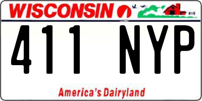 WI license plate 411NYP
