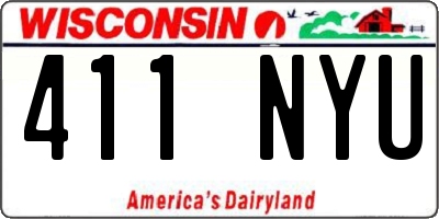 WI license plate 411NYU