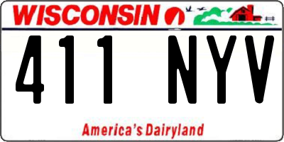 WI license plate 411NYV