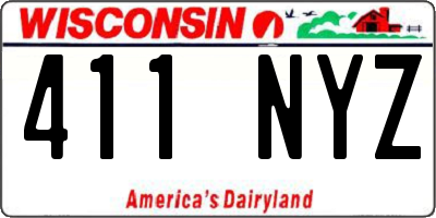 WI license plate 411NYZ