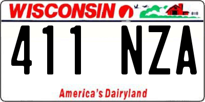 WI license plate 411NZA