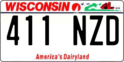 WI license plate 411NZD