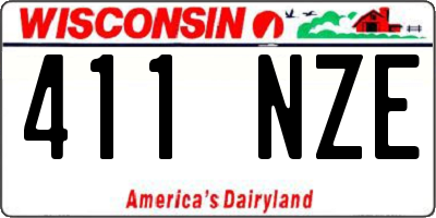 WI license plate 411NZE