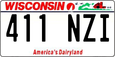 WI license plate 411NZI