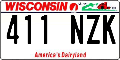WI license plate 411NZK