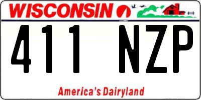 WI license plate 411NZP