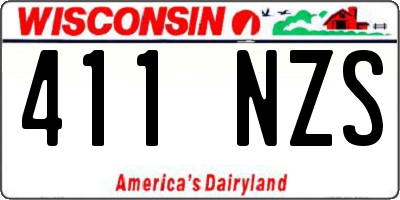 WI license plate 411NZS