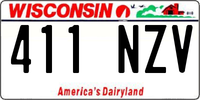 WI license plate 411NZV