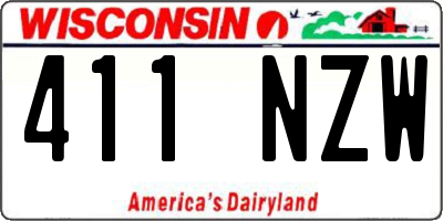 WI license plate 411NZW