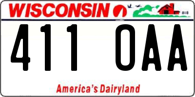 WI license plate 411OAA