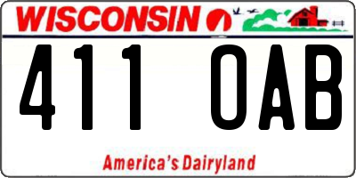 WI license plate 411OAB