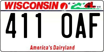 WI license plate 411OAF