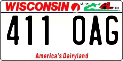 WI license plate 411OAG