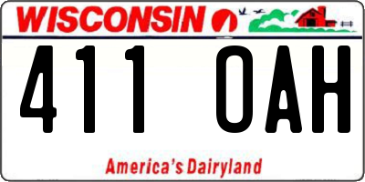 WI license plate 411OAH