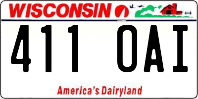 WI license plate 411OAI