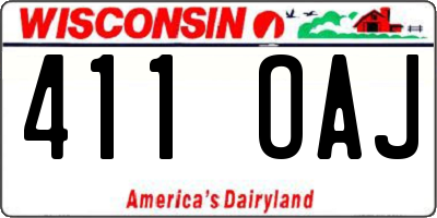 WI license plate 411OAJ