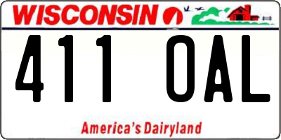 WI license plate 411OAL