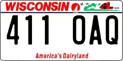 WI license plate 411OAQ