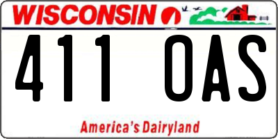 WI license plate 411OAS