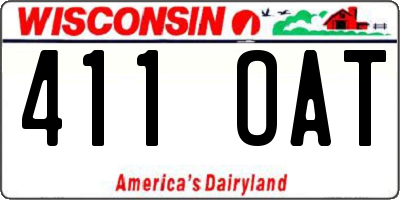 WI license plate 411OAT