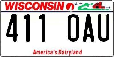 WI license plate 411OAU