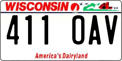 WI license plate 411OAV