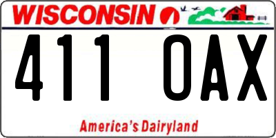 WI license plate 411OAX