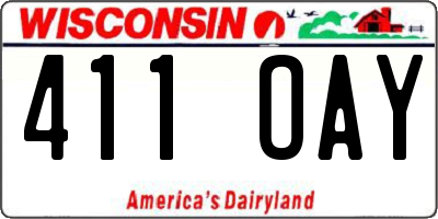 WI license plate 411OAY