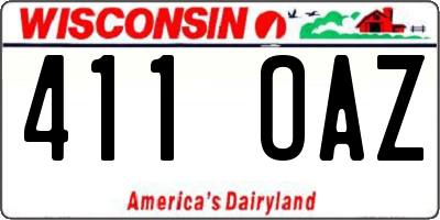 WI license plate 411OAZ
